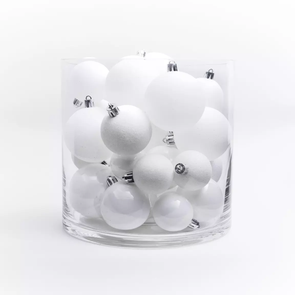 Lot de 30 boules de Noël assorties New Alpine Blanc