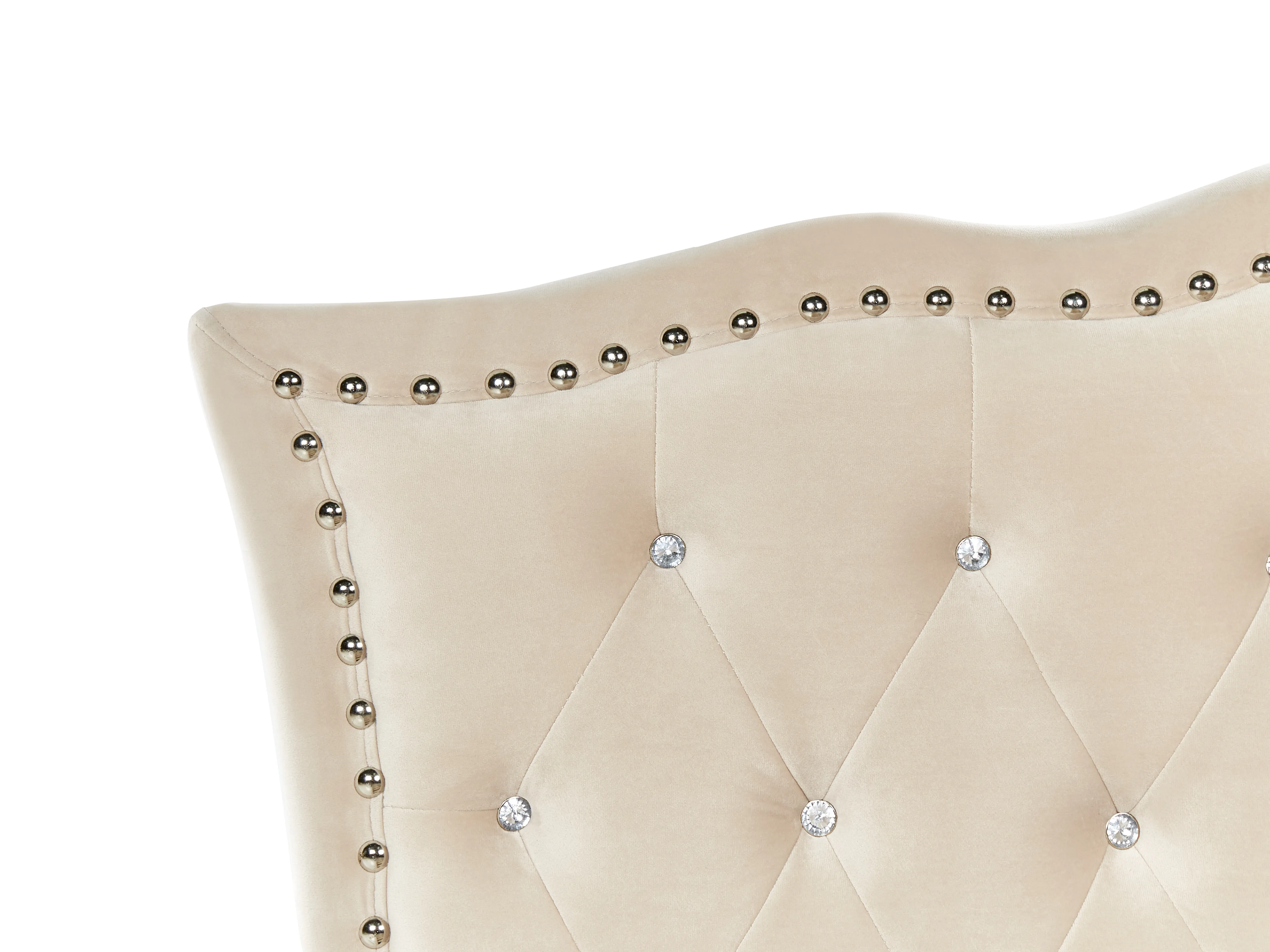 Bed Fluweel METZ 90 x 200 cm Beige