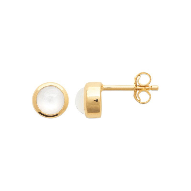 Boucles d'oreilles Femme - Plaqué Or - Pierre de lune