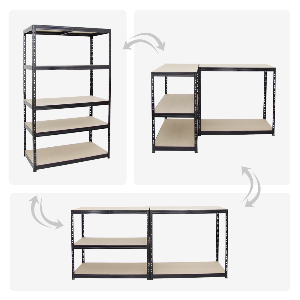 PROREGAL Heavy-Duty stellingkast Giant Tiger HxBxD 200 x 120 x 60 cm Draagvermogen planken 265 kg 5 planken Zwart
