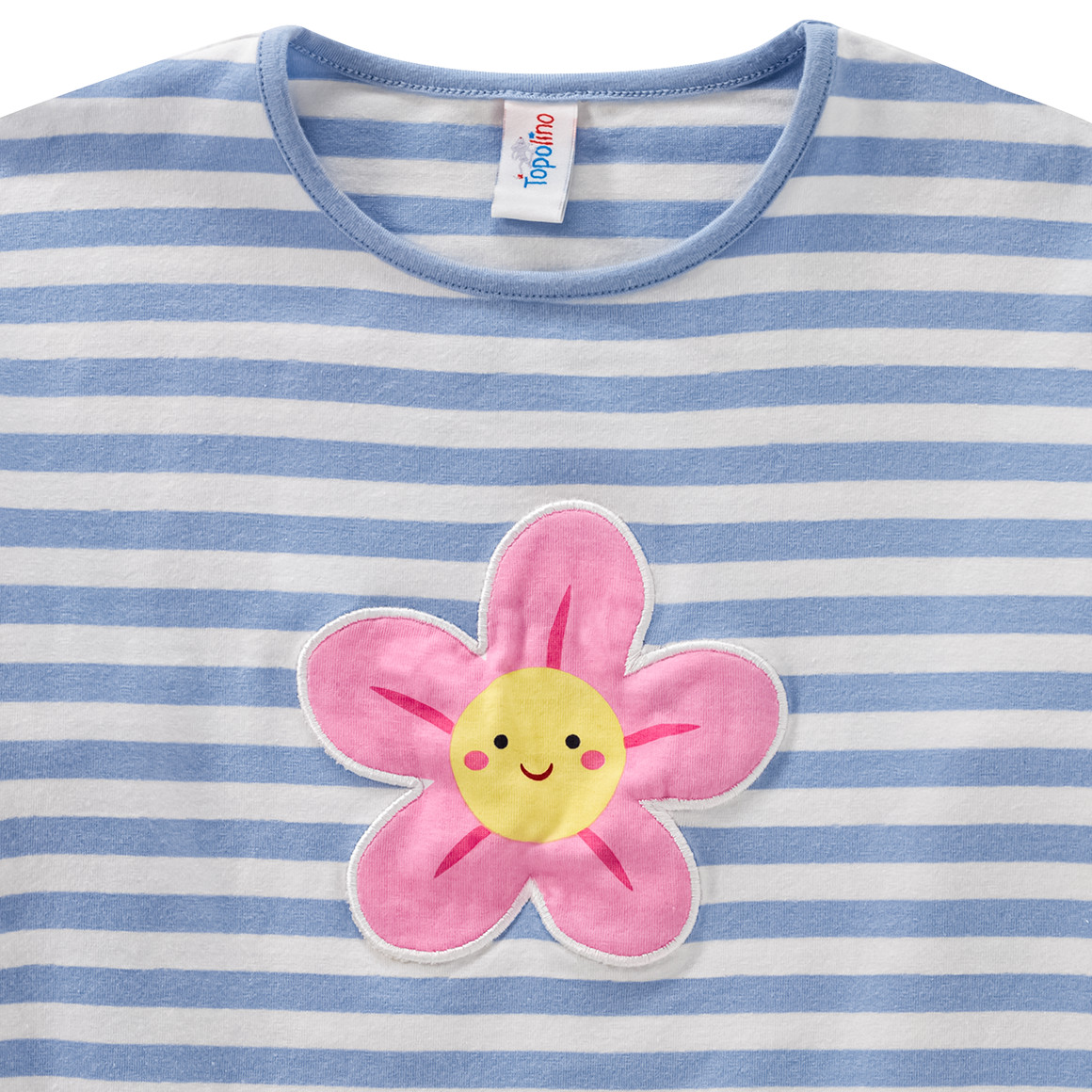 Topolino Mädchen Langarmshirt mit Applikation hellblau / weiss