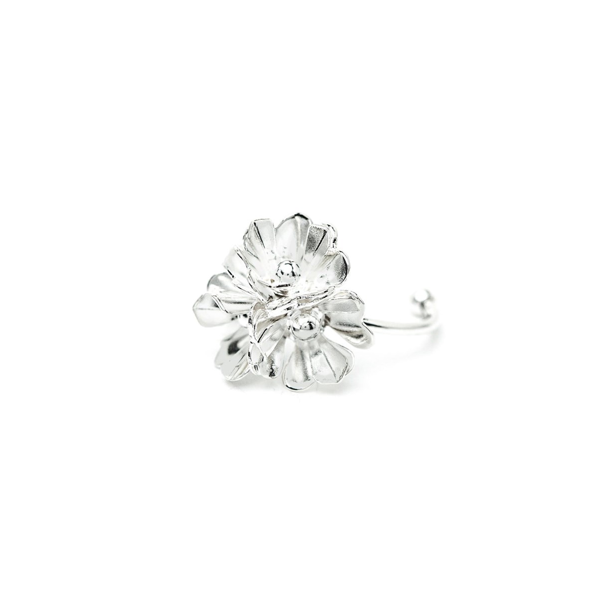 bague trio fleurs plaqué argent - AGLAÉ