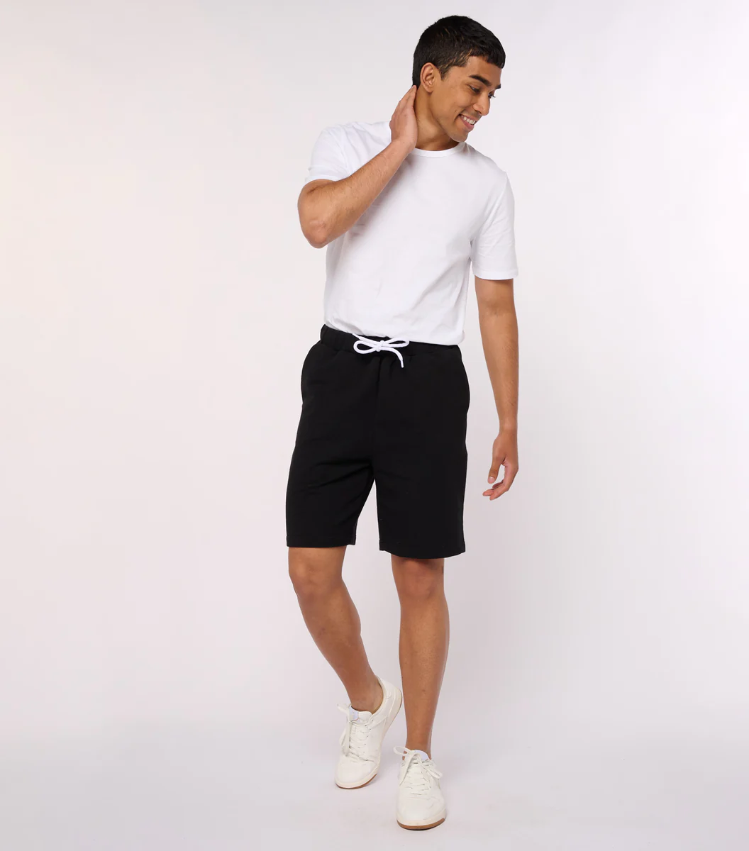 Short molleton Homme Noir
