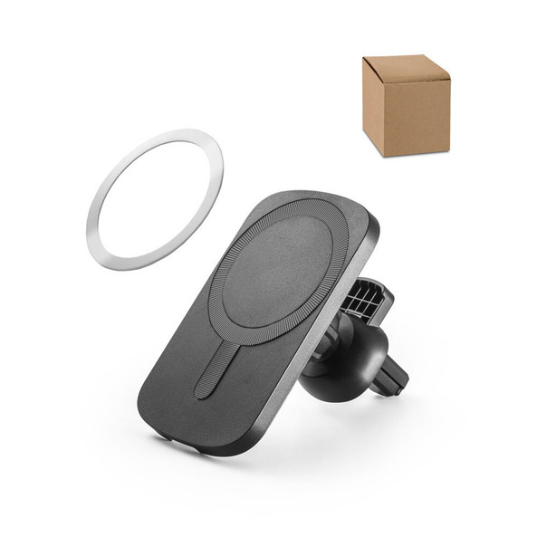 hi!dea 97168 - Support pour smartphone de voiture avec chargeur magnétique sans fil 15W en ABS recyclé (100 % rABS)