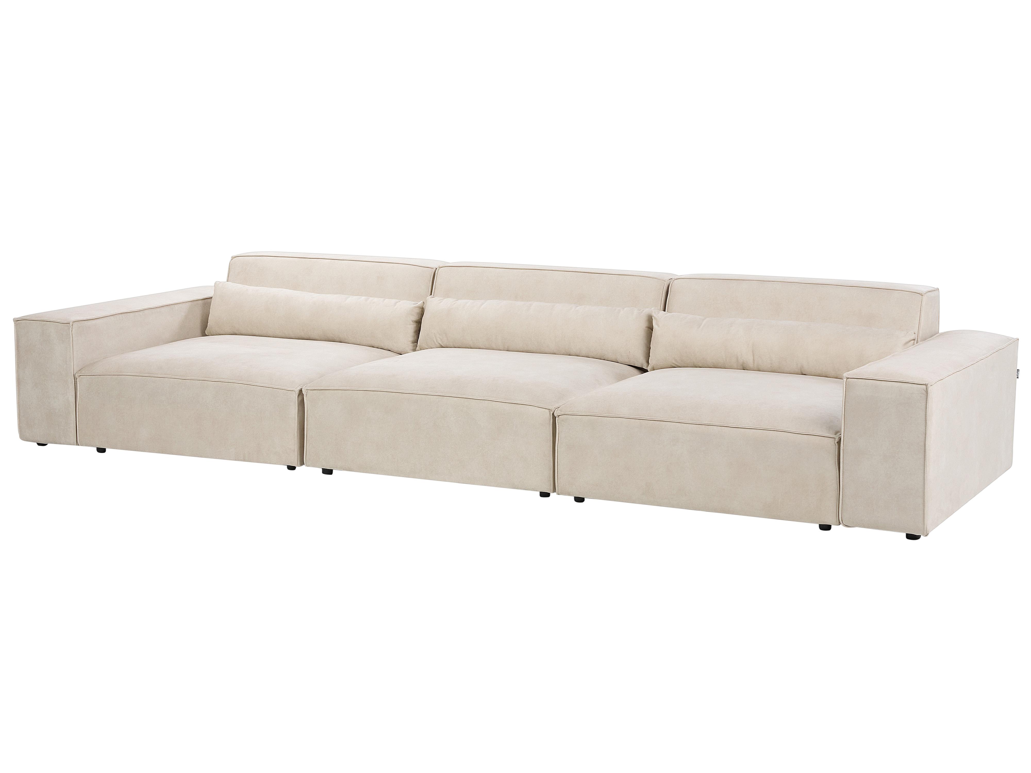 Modulaire bank 3-zits HELLNAR Fluweel Lichtbeige