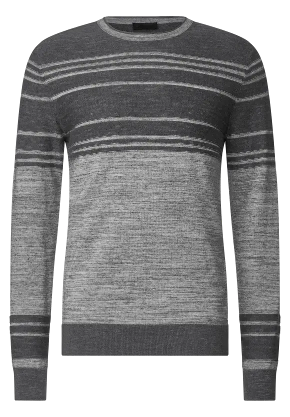 Zweifarbiger Strickpullover - stone grey melange