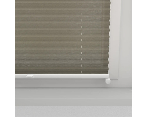 Soluna plisségordijn met zijspan, taupe, 40x130 cm
