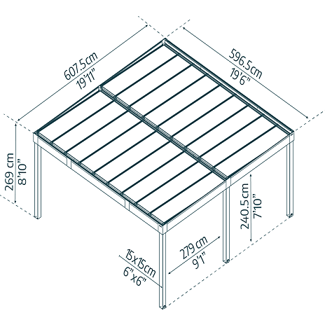 Carport Oslo - 596,5 x 607,5 cm