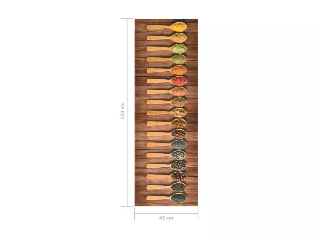 Tapis de sol de cuisine lavable Cuillère 45x150 cm
