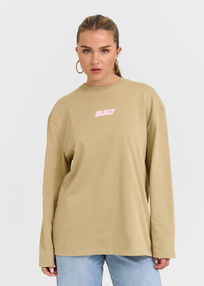 Built longsleeve t-shirt salie groen