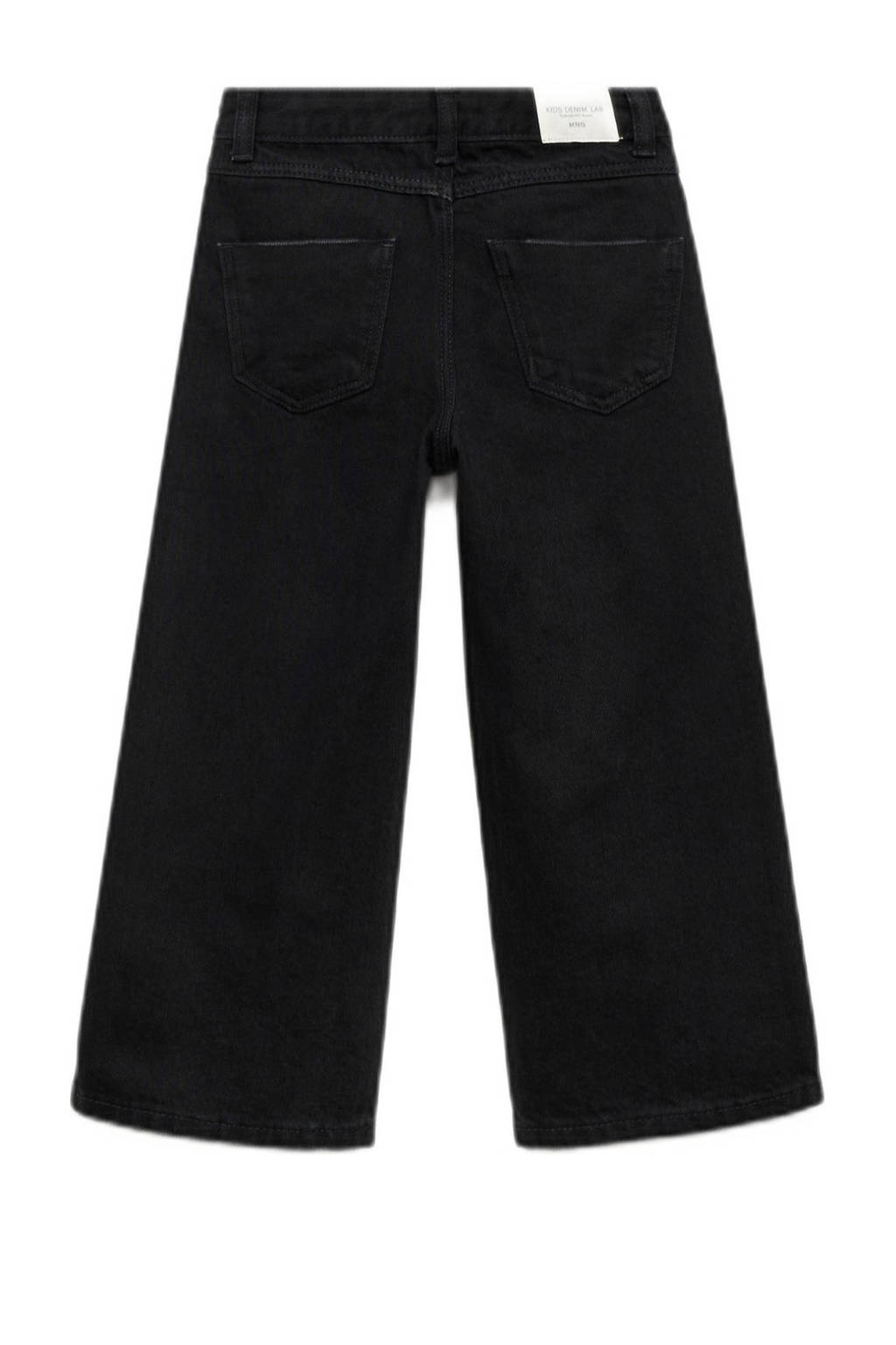 Mango Kids high waist wide leg jeans zwart