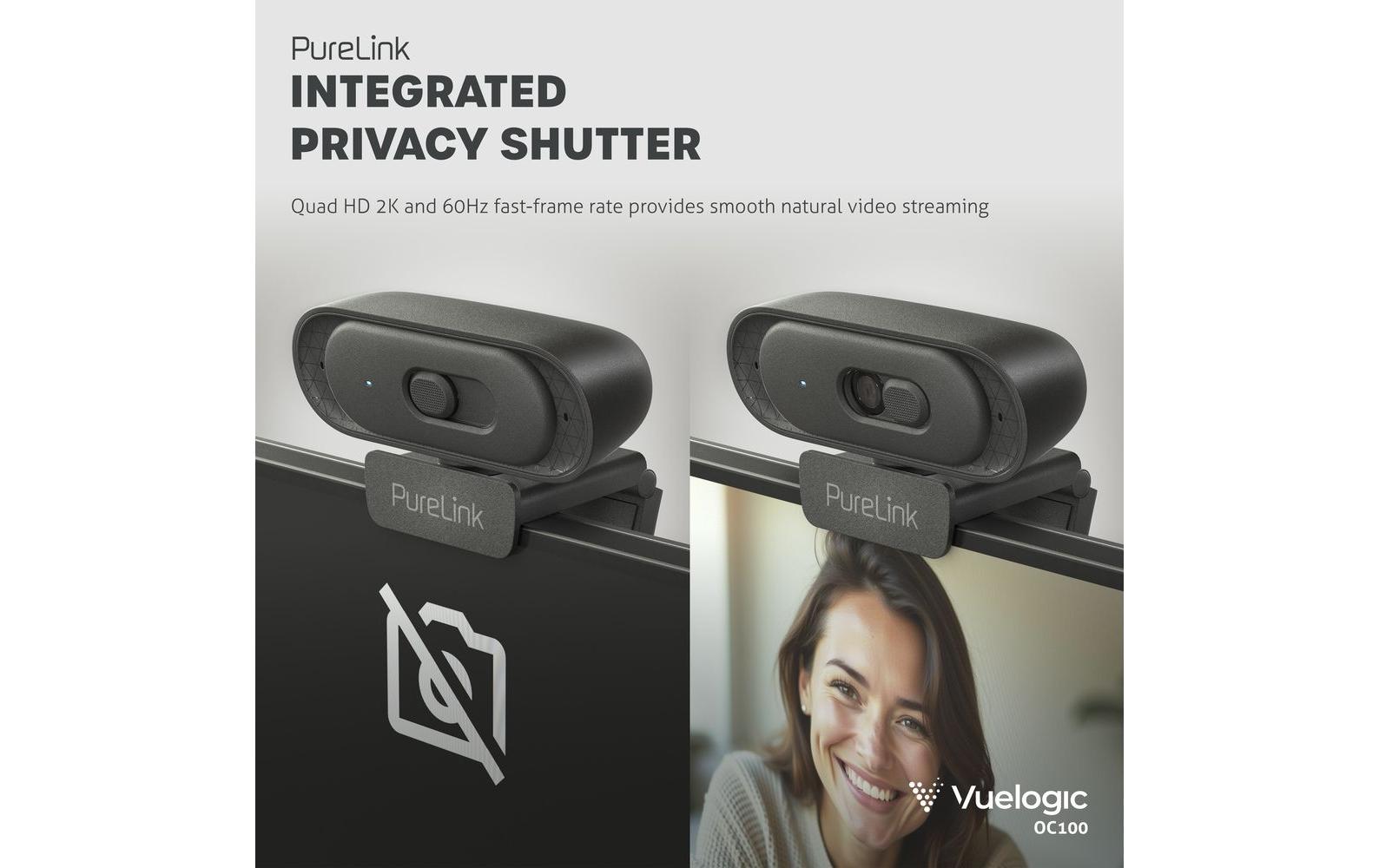 Webcam Vuelogic 2K Quad HDHochauflösende 2K QHD-Webcam – Kristallklare Video- und Audioqualität