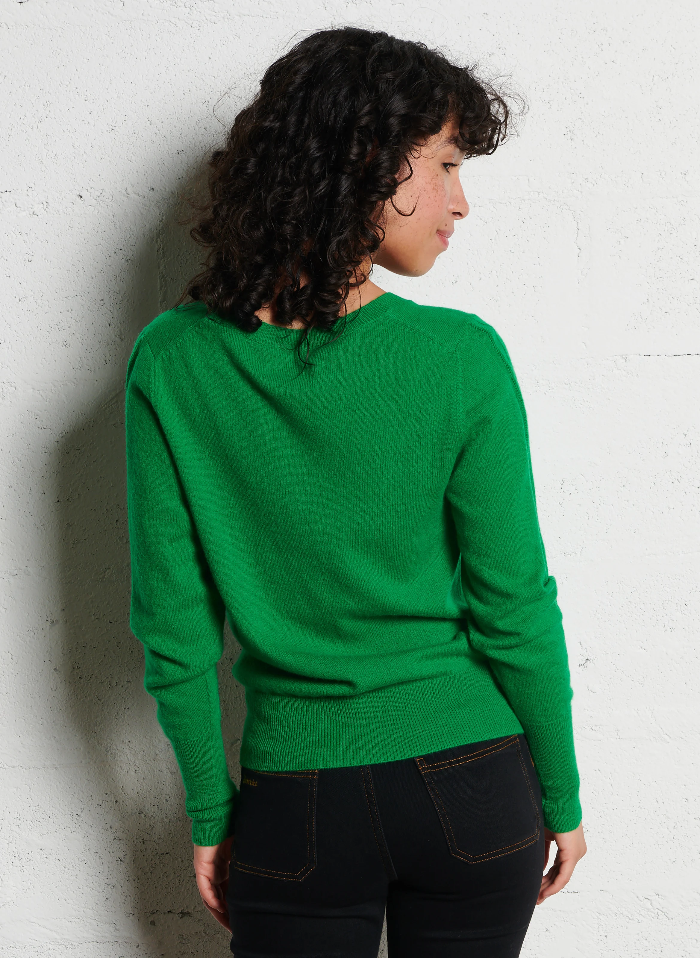 AMYLIGHT - Pull col rond en cachemire | Vert