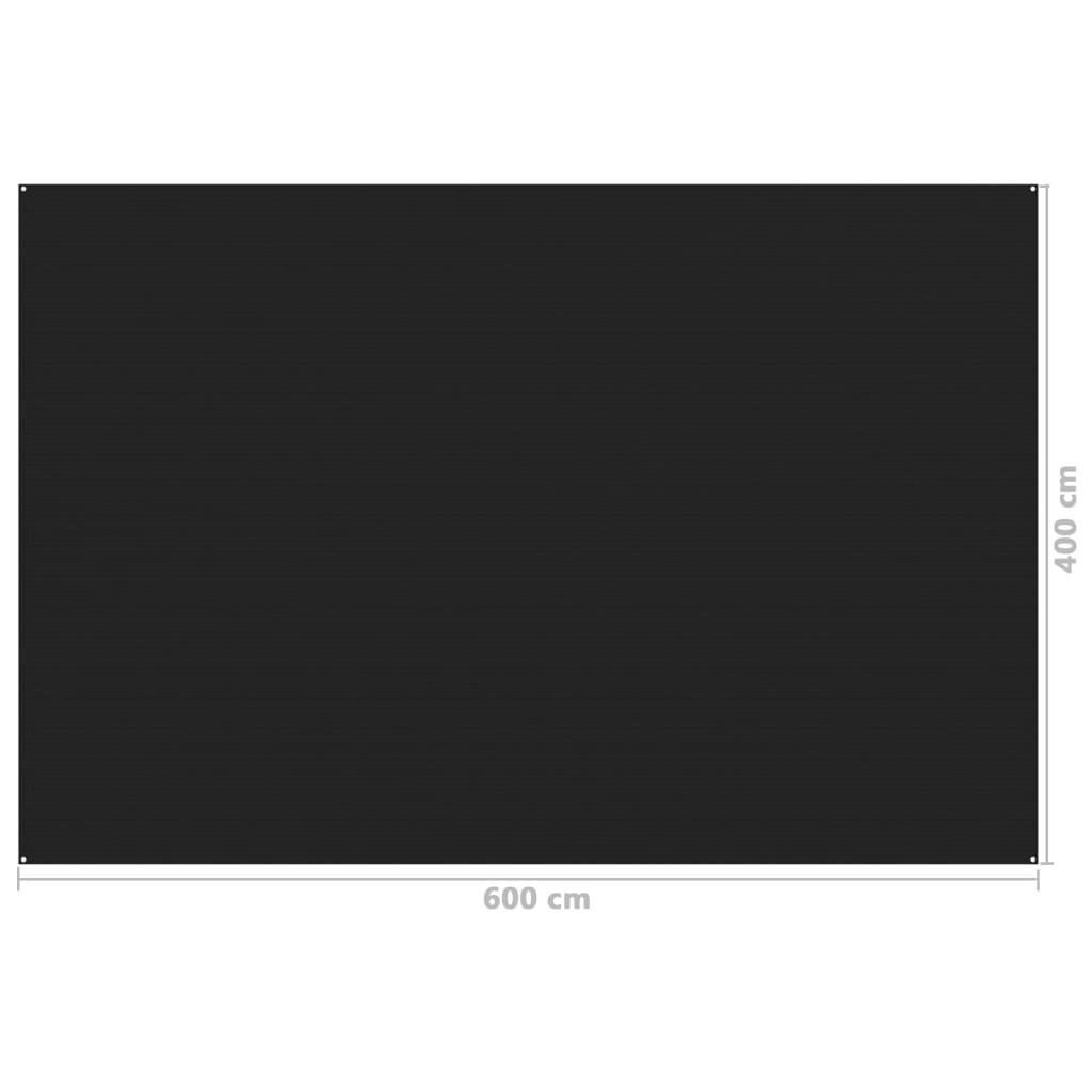 Tapete de campismo Vidaxl preto 400 x 600 cm