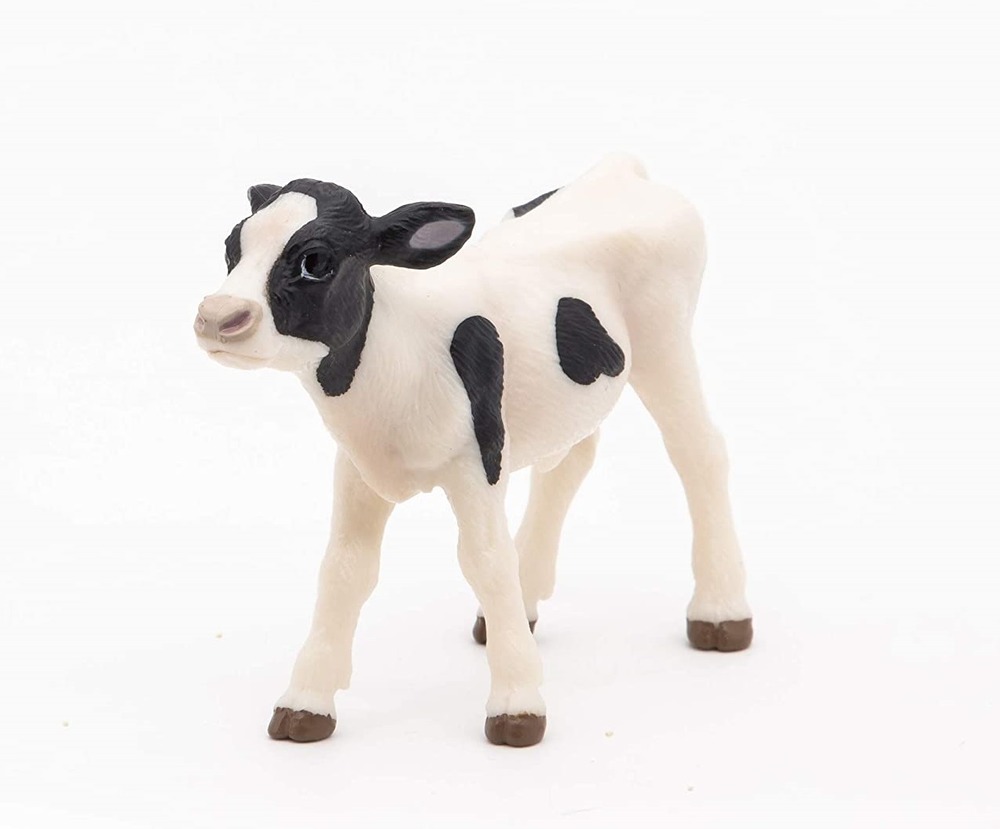 Figurine veau noir et blanc
