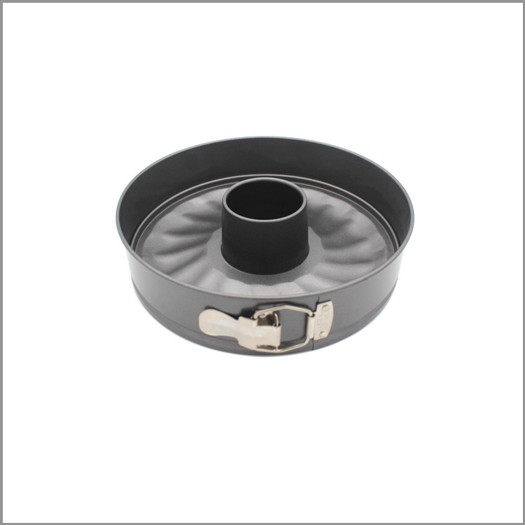 (3-tlg. Set) Ø26cm Kuchen Springform inkl. Ring / Flachboden / Rohrboden zum Backen - Grau