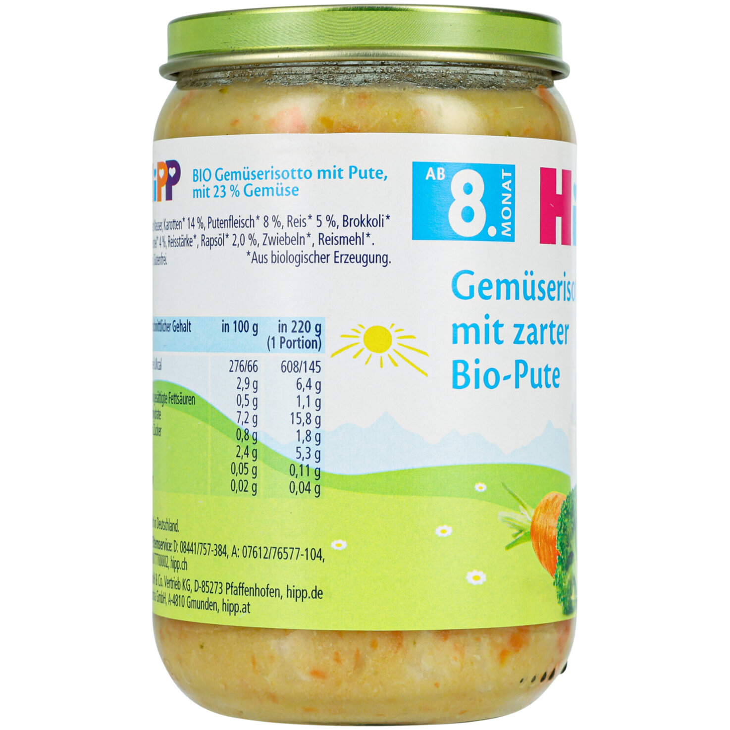 Hipp Gemüserisotto mit Bio-Pute 8+ Monate