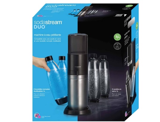 SODASTREAM - Machine à soda Machine DUO Noire Pack 4 bouteilles