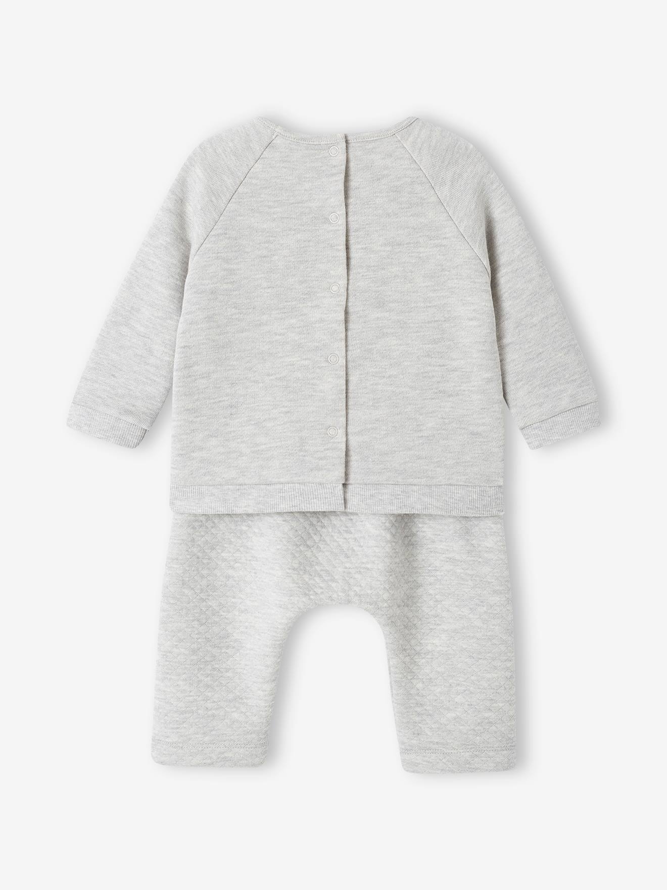 Roupa de bebê: moletom e calça bege