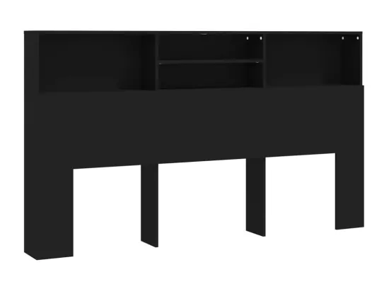 Armoire de tête de lit Noir 180x19x103,5 cm