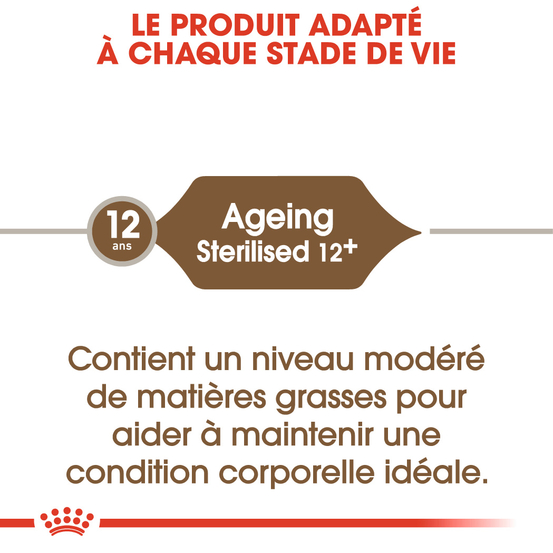 Croquettes chat stérilisé +de 12 ans Ageing Sterilised 12+ 4kg