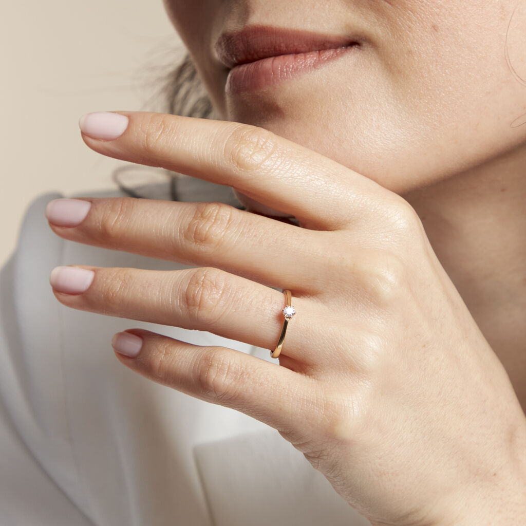 Bague Solitaire Athena Or Jaune Diamant