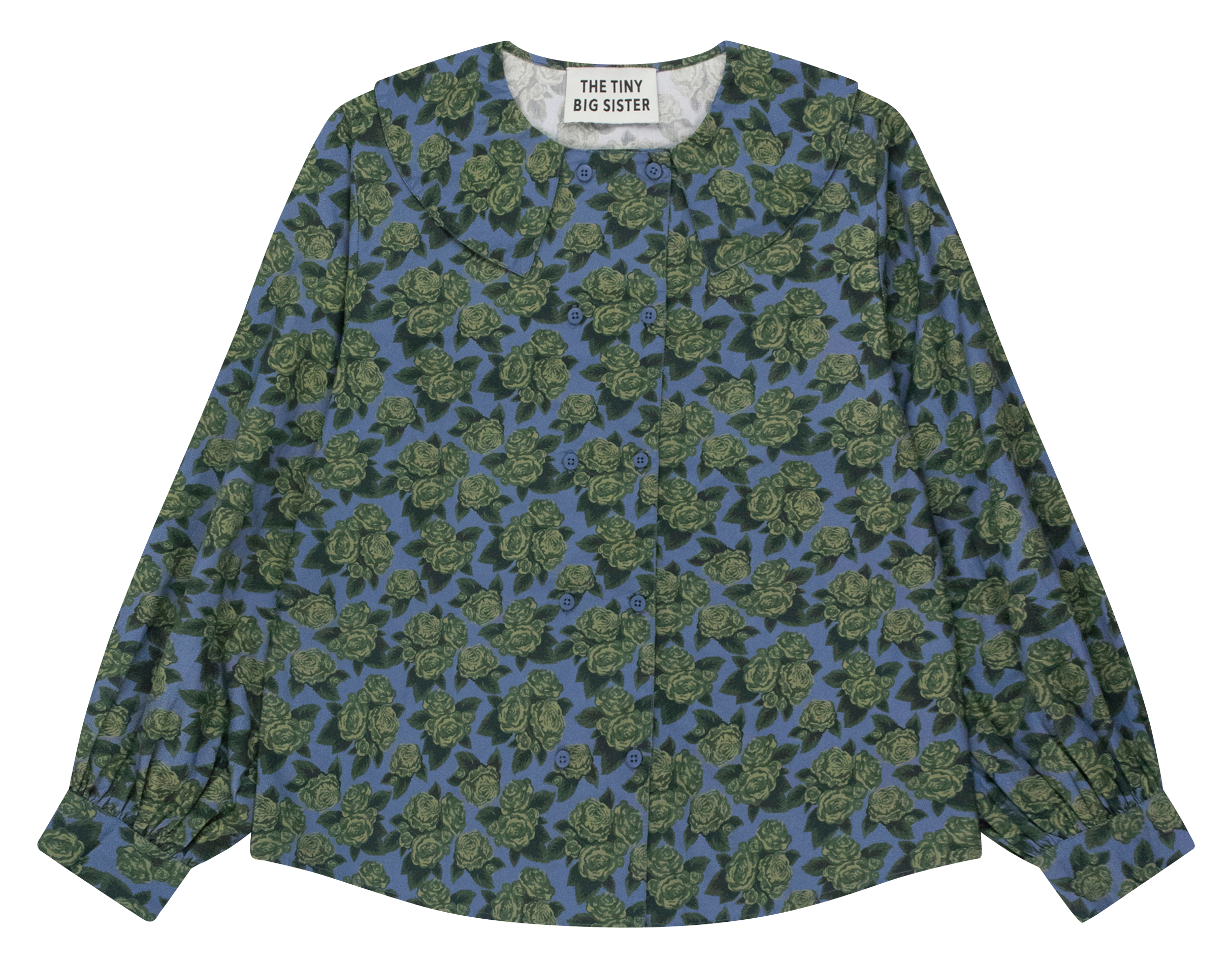 Blouse boutonnée en coton | Bleu