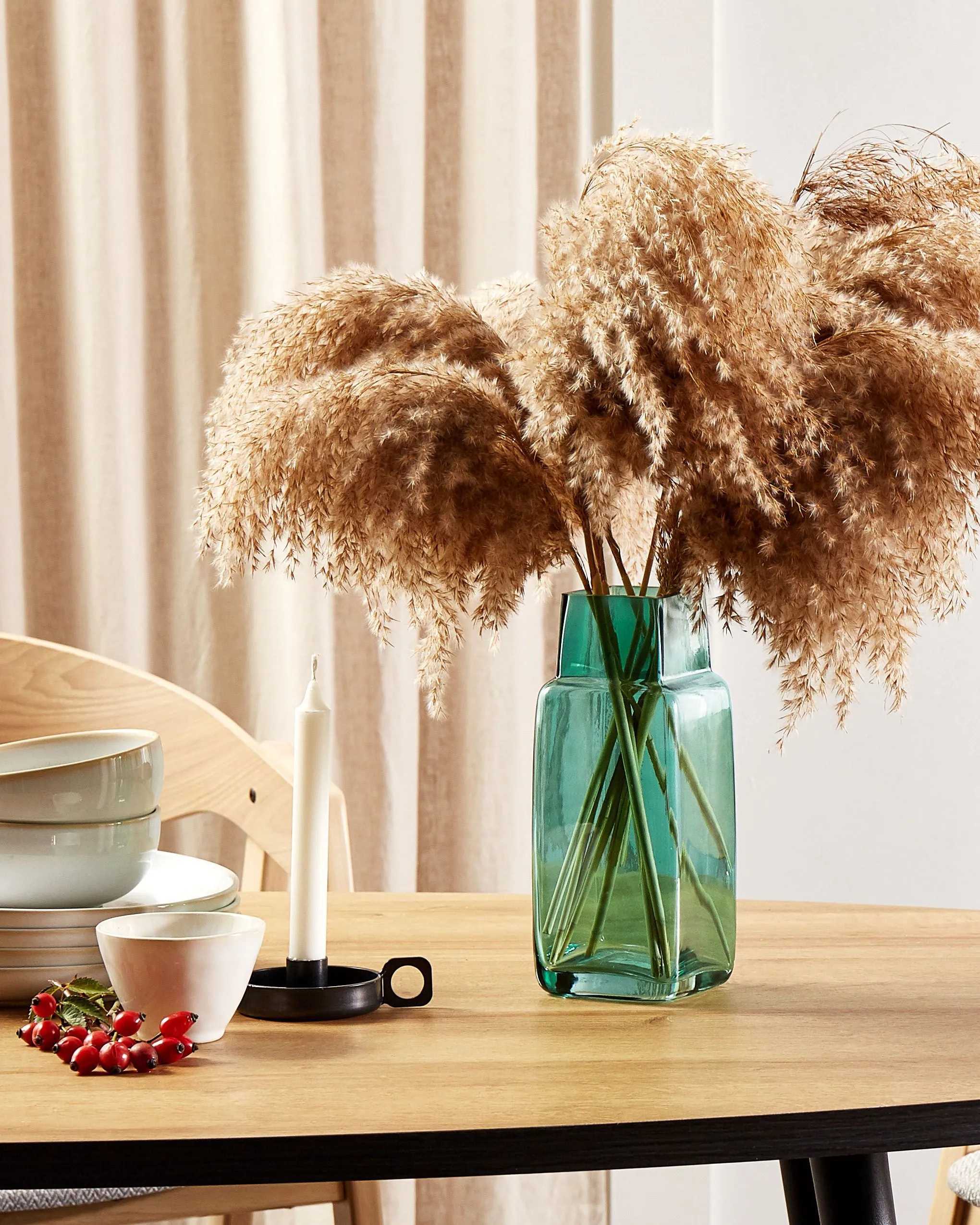 Bloemenvaas MERBAKA Glas 26 cm Smaragdgroen