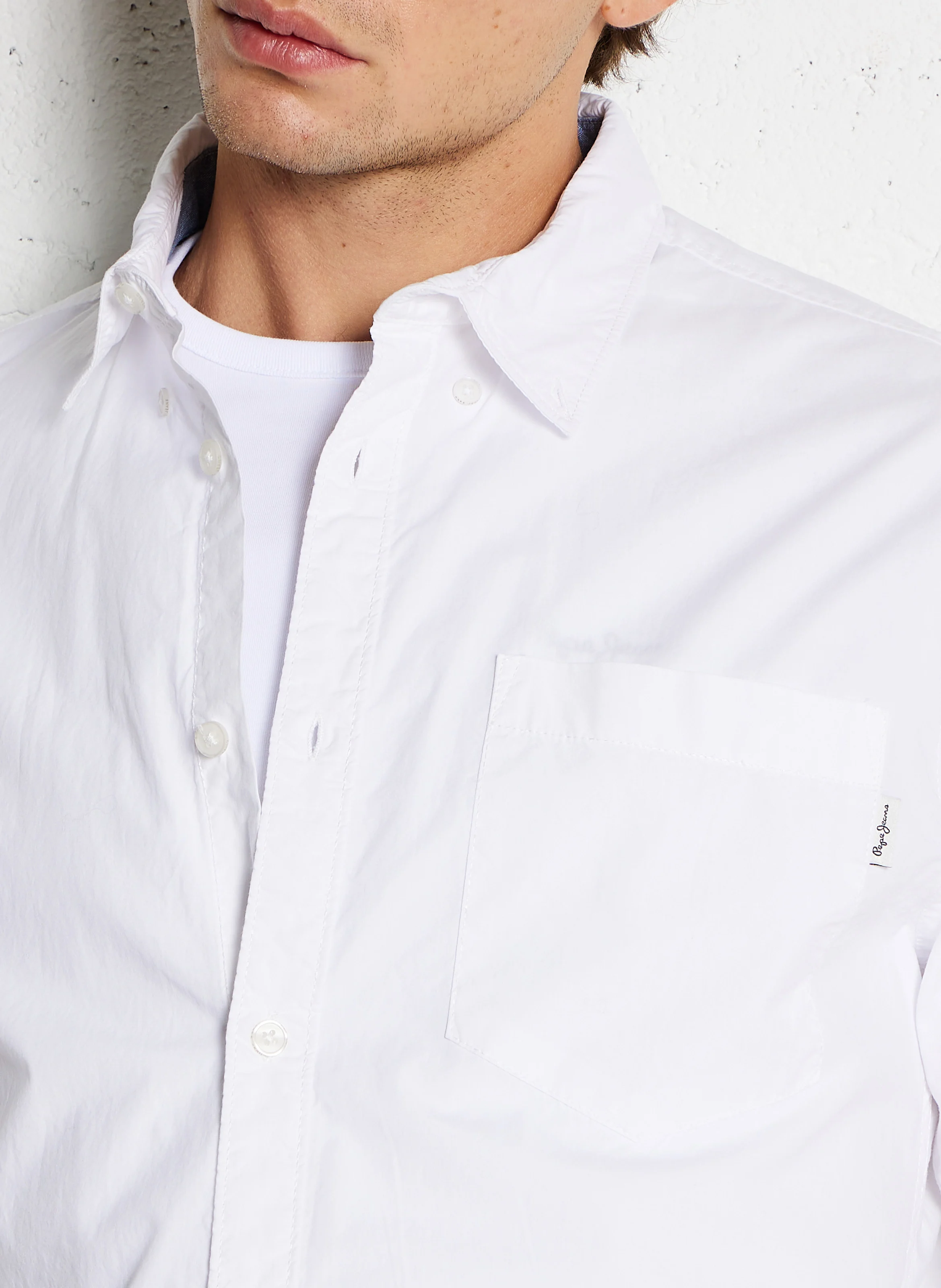 PRINCE - Chemise col classique droite en coton | Blanc