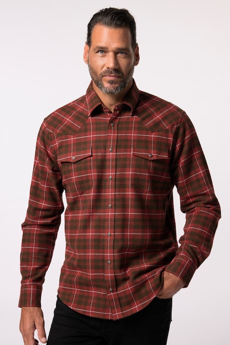 JP 1880 Karo-Flanellhemd, Kentkragen, Modern Fit, bis 8 XL