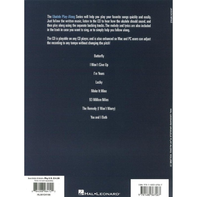 Hal Leonard - Ukulele Play Along Vol. 31 - Jason Mraz