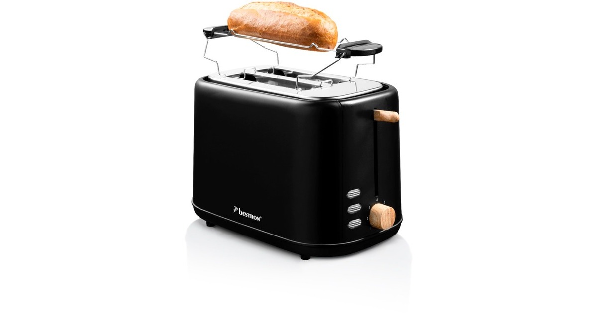 BestronATO850BW Broodrooster  (Zwart/houtkleur)