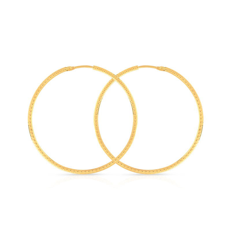 Créoles or 750 jaune diamanté 39 mm