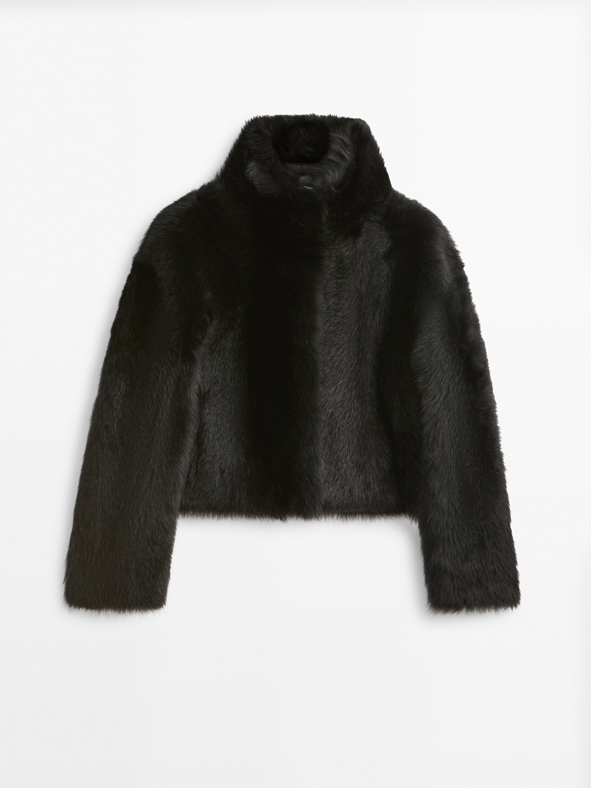Chaqueta moutón piel negra - NEGRO
