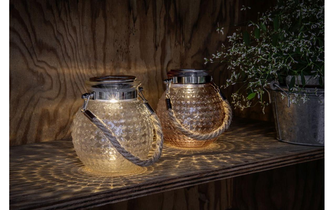 Solar Mini Glass Set Dots Beige/MauveDekolicht zum Aufstellen oder Aufhängen