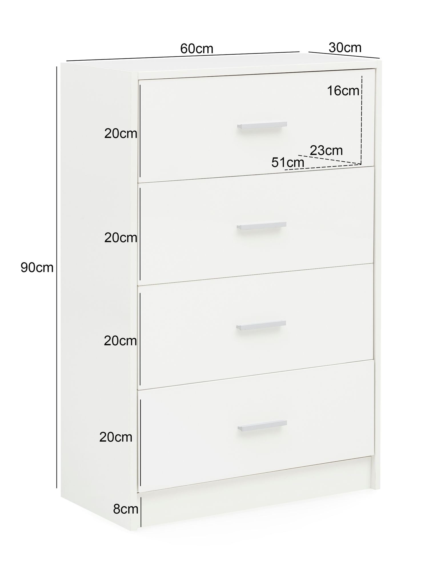 KADIMA DESIGN Hochglanz Sideboard, 4 Schubladen, modern, zeitlos, vielseitig einsetzbar.