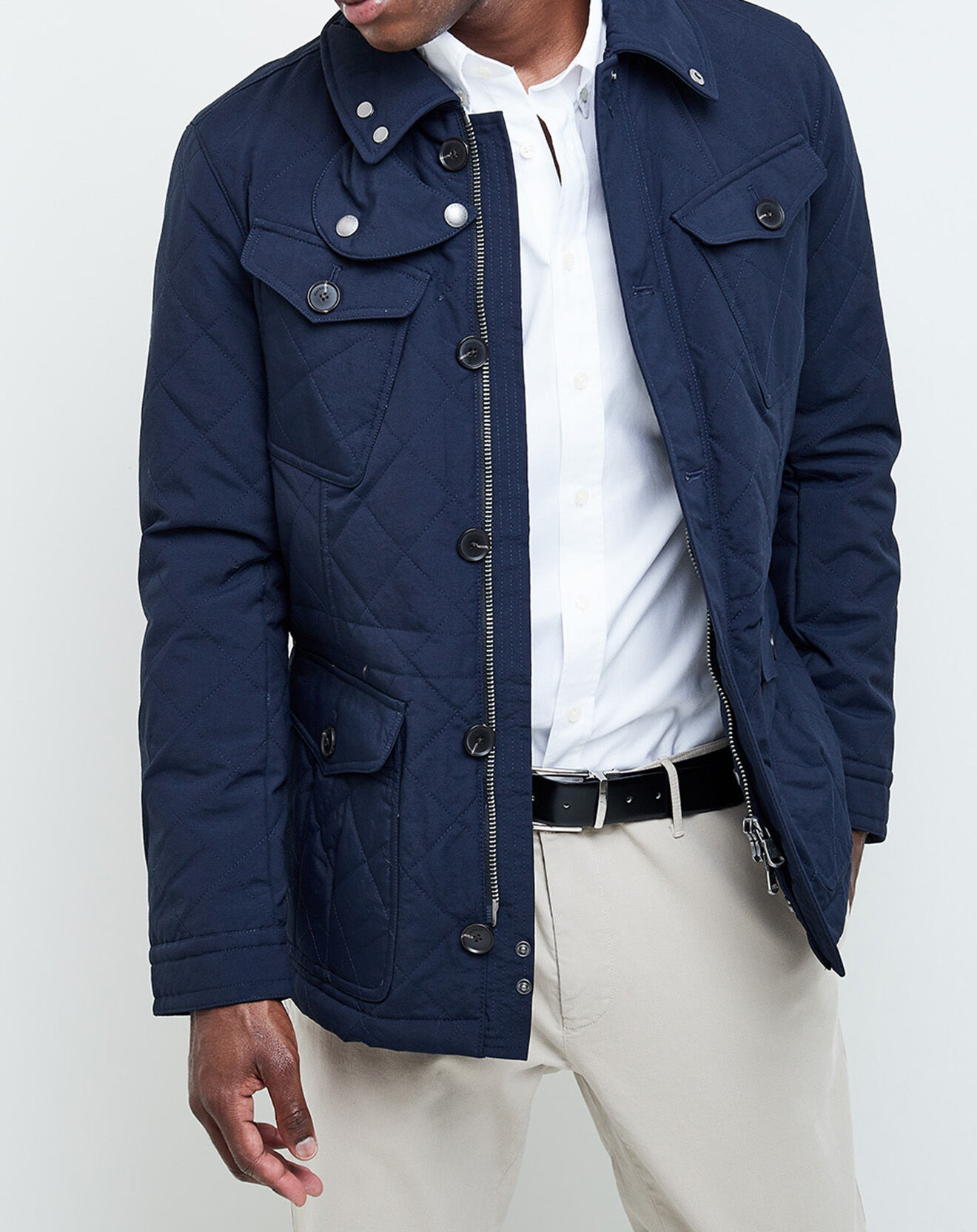 Hackett London Veste matelassée classique imperméable bleu marine
