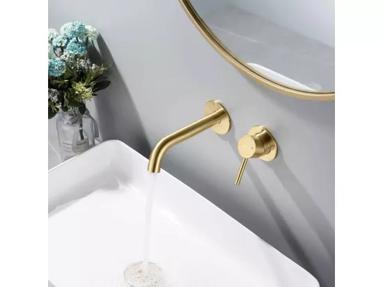 Robinet De Lavabo Encastré Rea Js-W021Bg Owen Brush Gold