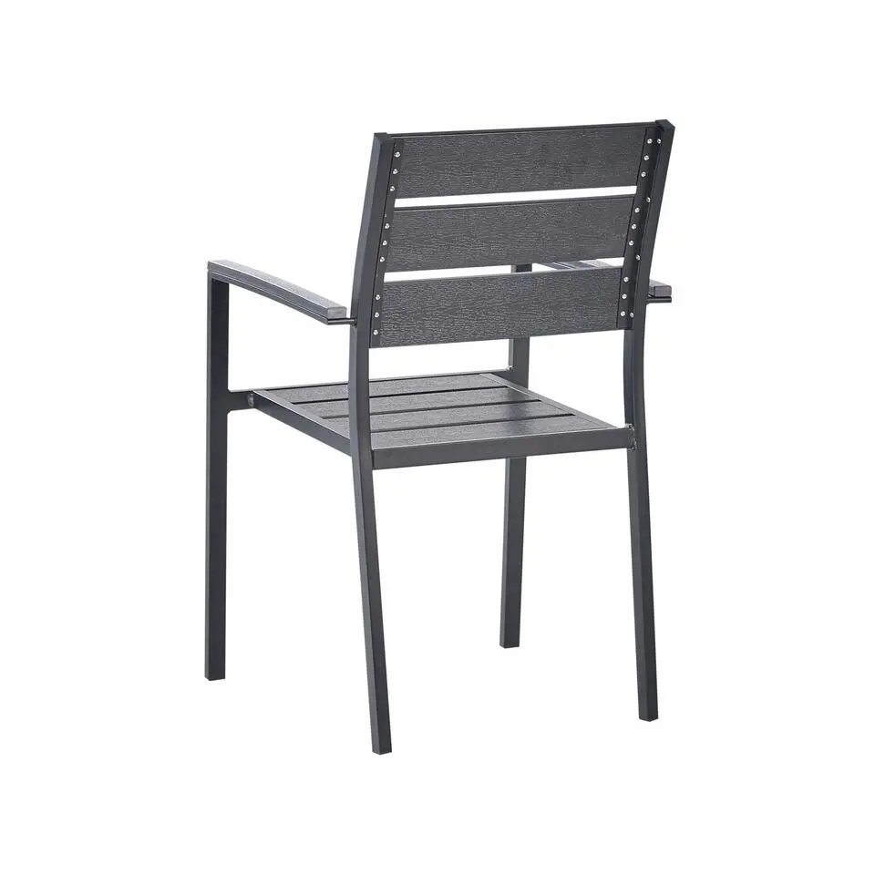 VERNIO - Tuinset voor 6 - Zwart - Kunsthout/Aluminium