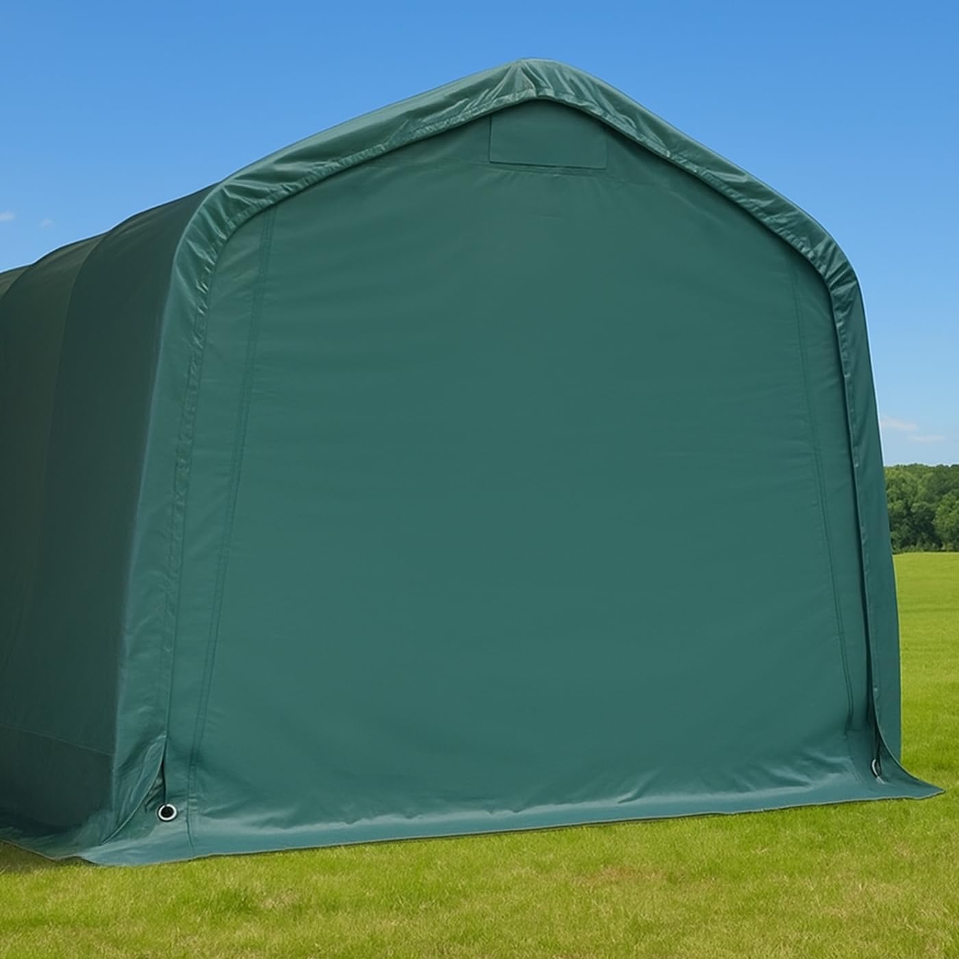VOSS.farming Lagerzelt XL 7,5 x 3,50 x 2,6m Weidezelt Weideunterstand Zeltgarage Komplettset 280g/m² wasserdicht