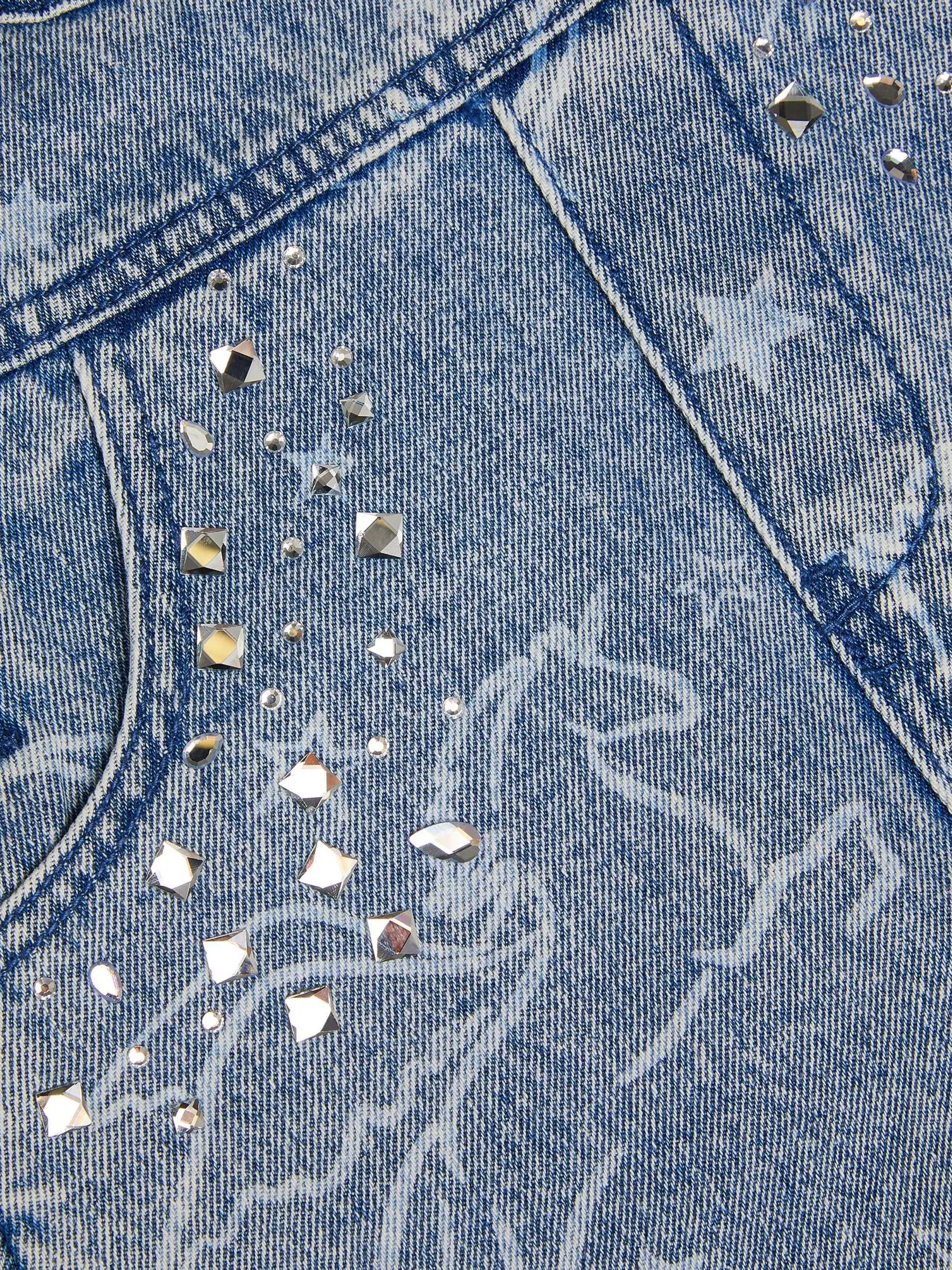 Monsoon Denim 100% katoenen bretelbroeken met eenhoornprint