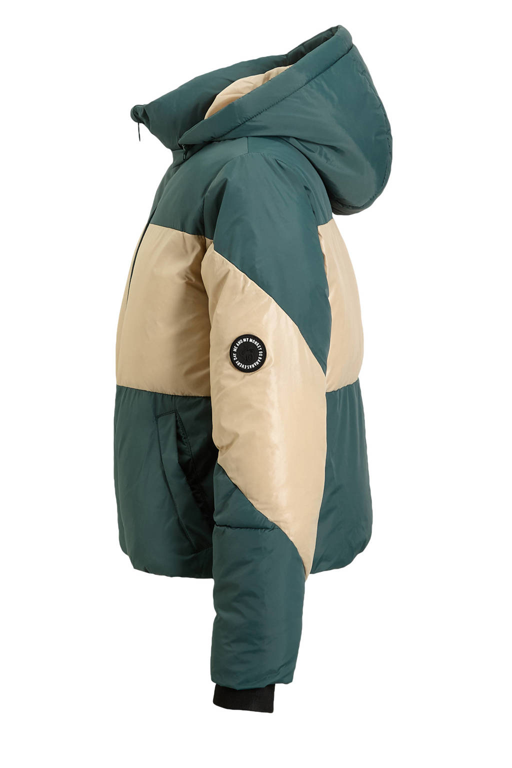 Me & My Monkey winterjas Ragna beige / groen