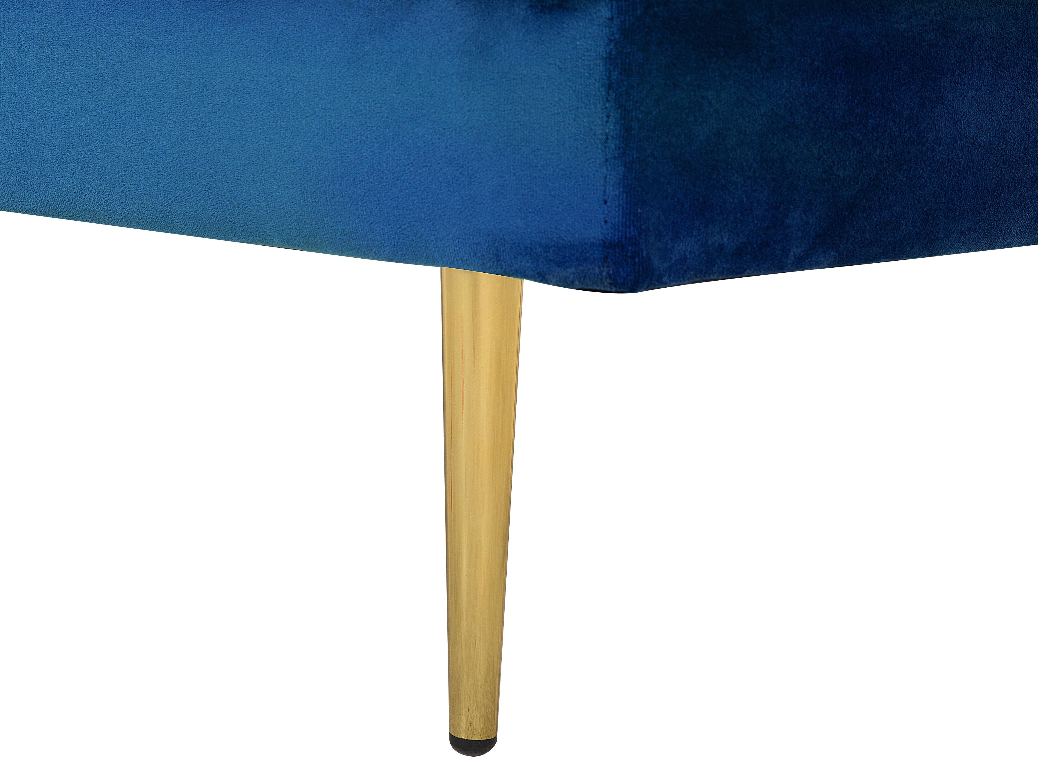 Rechtszijdige chaise longue MIRAMAS Fluweel Marineblauw