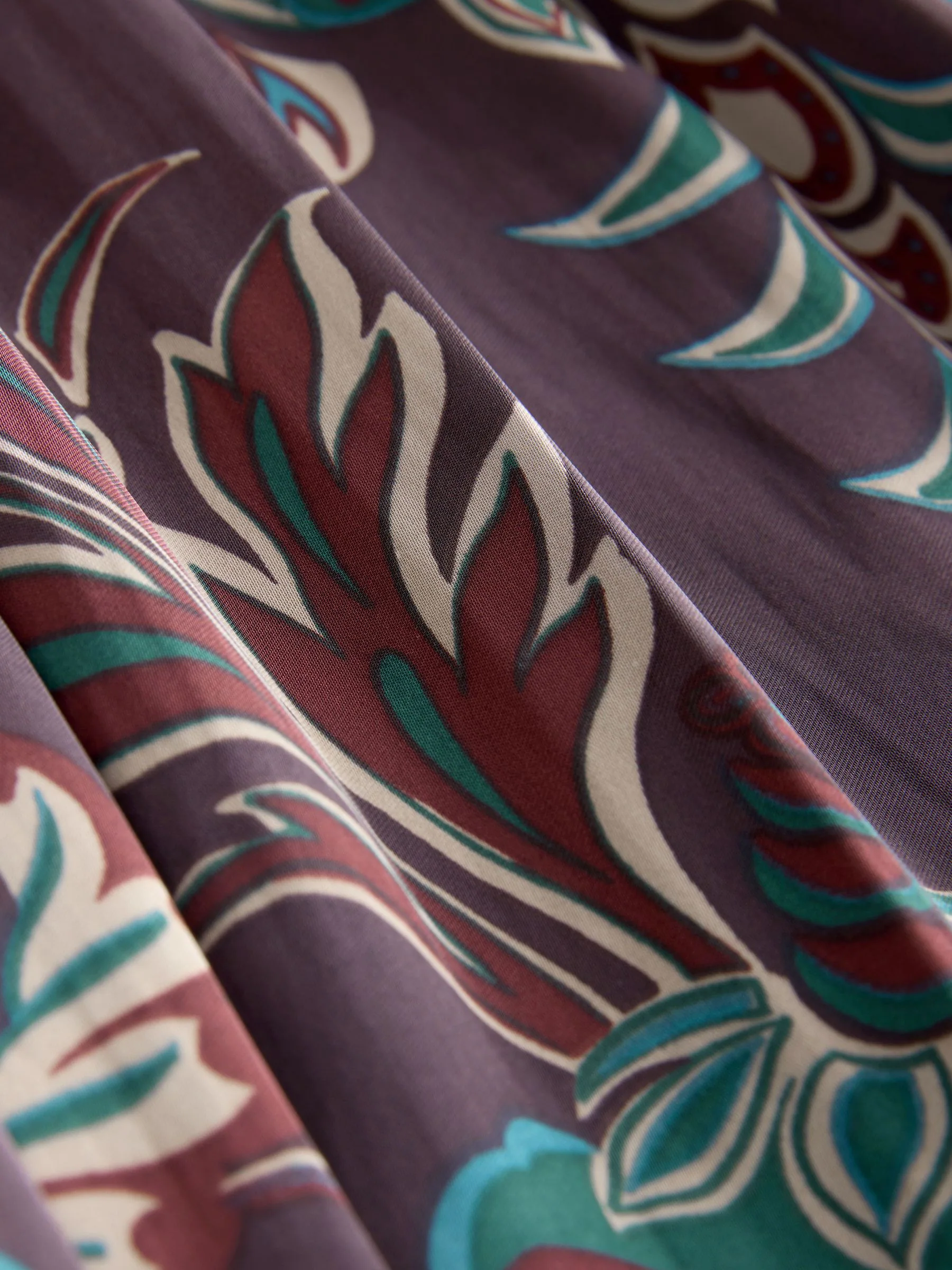 Bruine bloemenprint - Satin Pleated Maxi Skirt