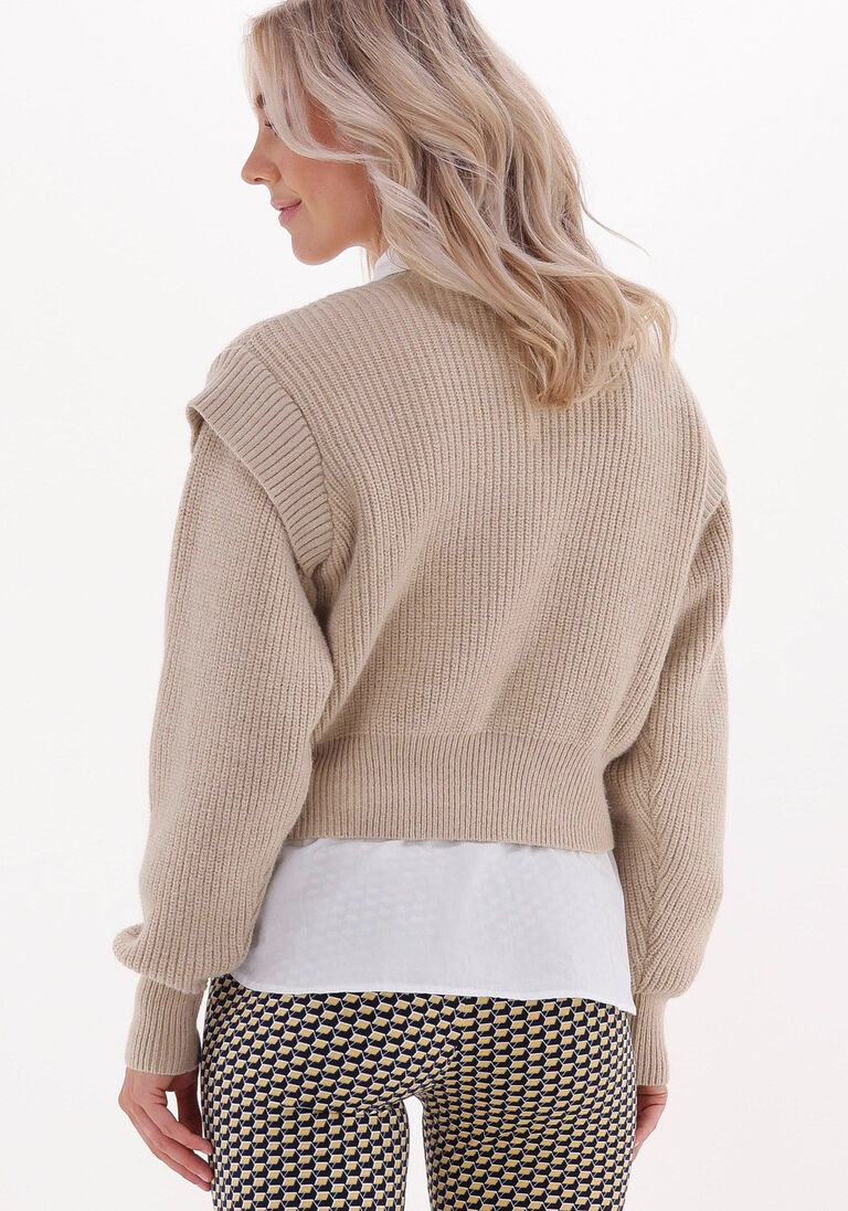 COLOURFUL REBEL zand colourful rebel trui toby sleeve detail knitwear sweater