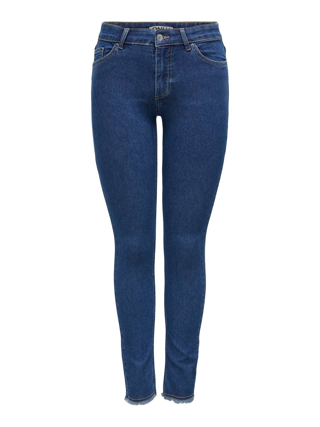 ONLHUSH Mittlere Taille Skinny Fit Jeans Dark Blue Denim