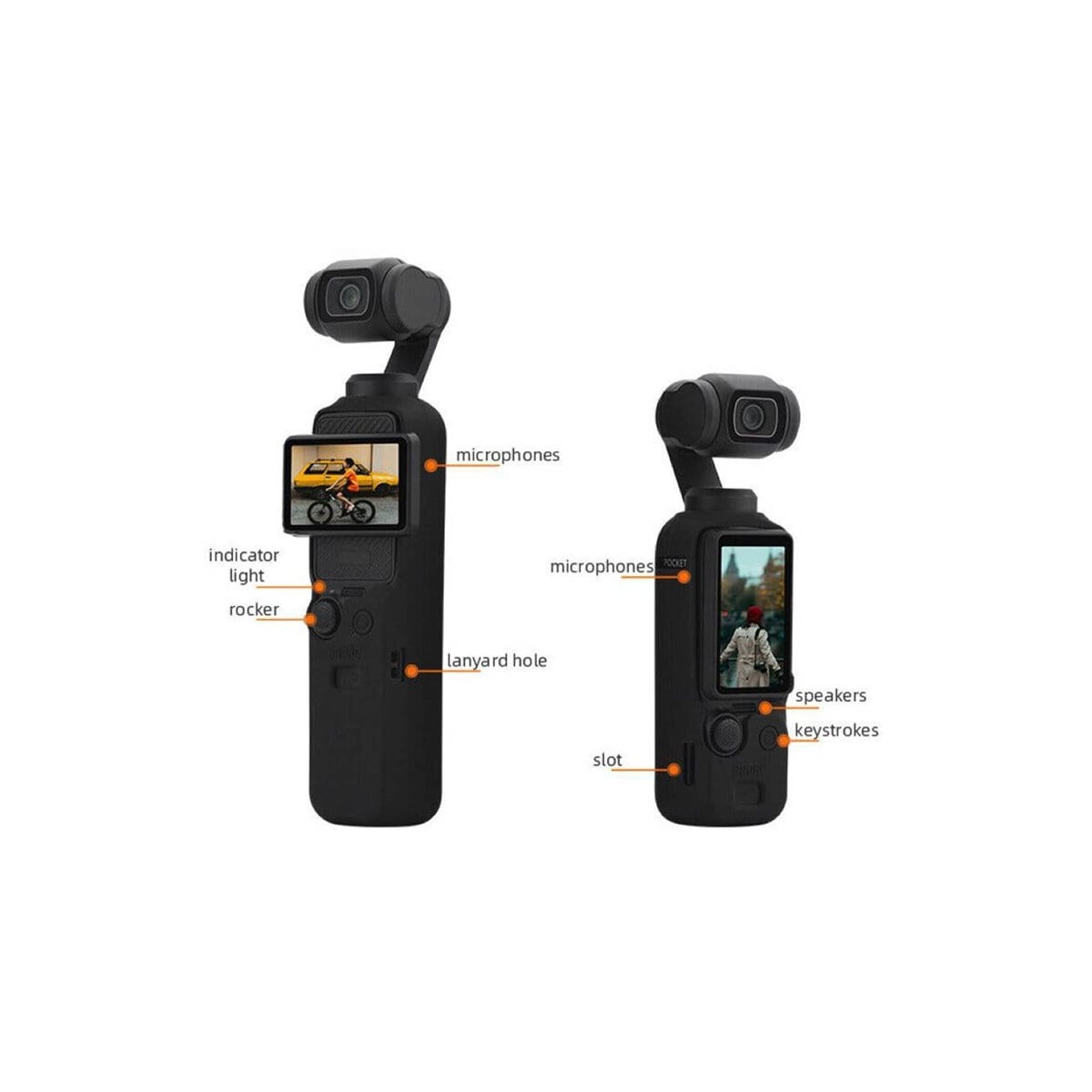 3-pack BRDRC silikondeksel DJI Osmo Pocket 3 - Oransje