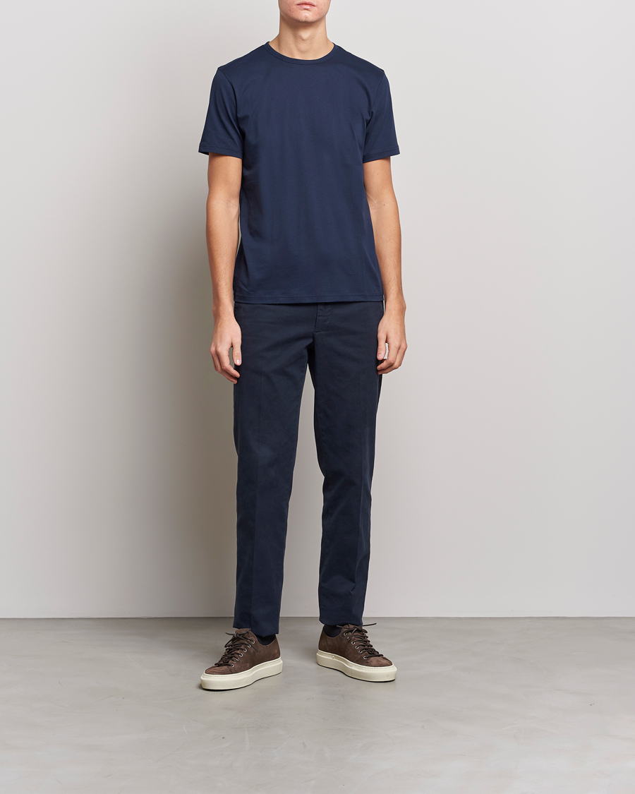 Stenströms Solid Cotton T-Shirt Navy