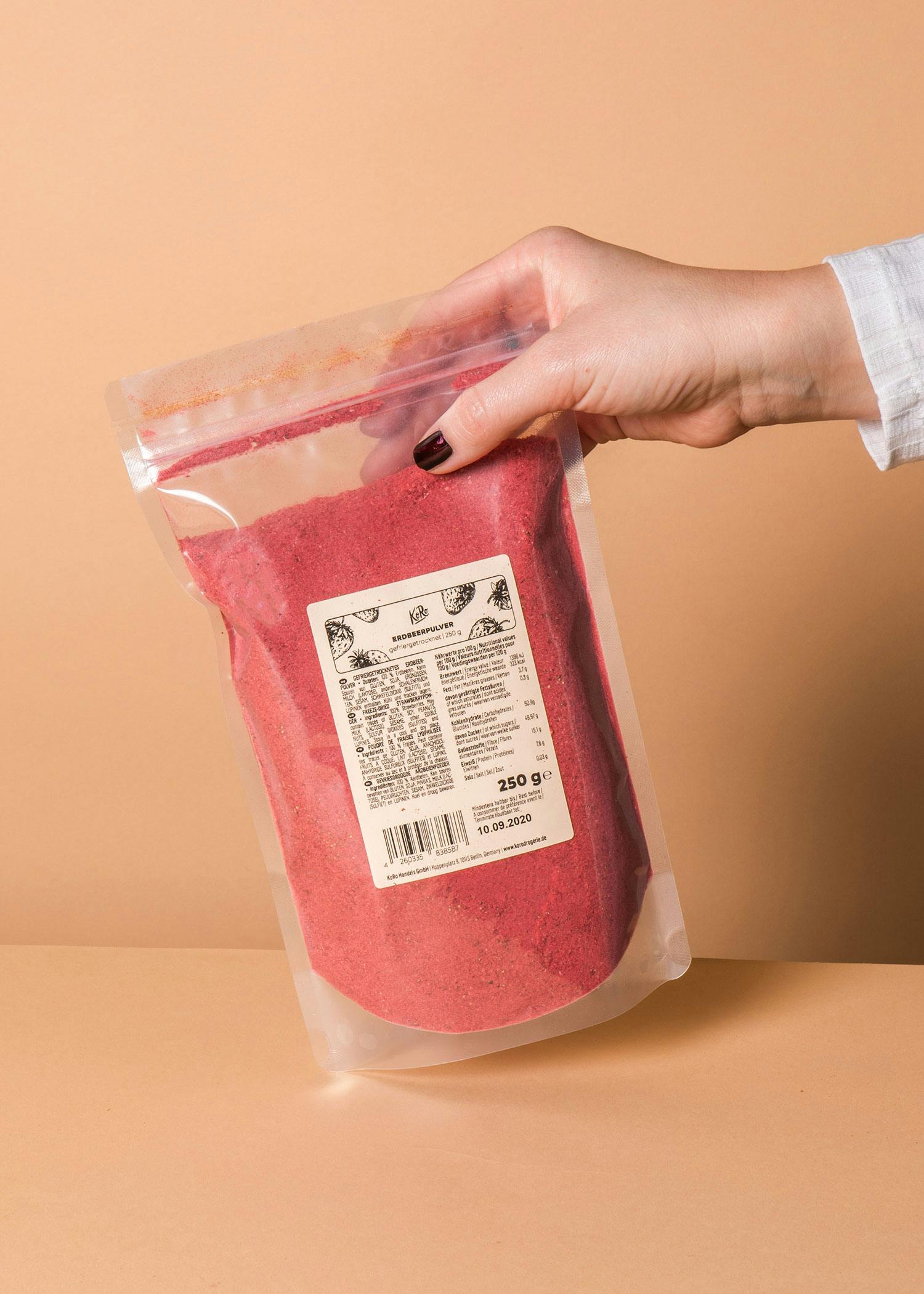 Gefriergetrocknetes Erdbeerpulver 250 g