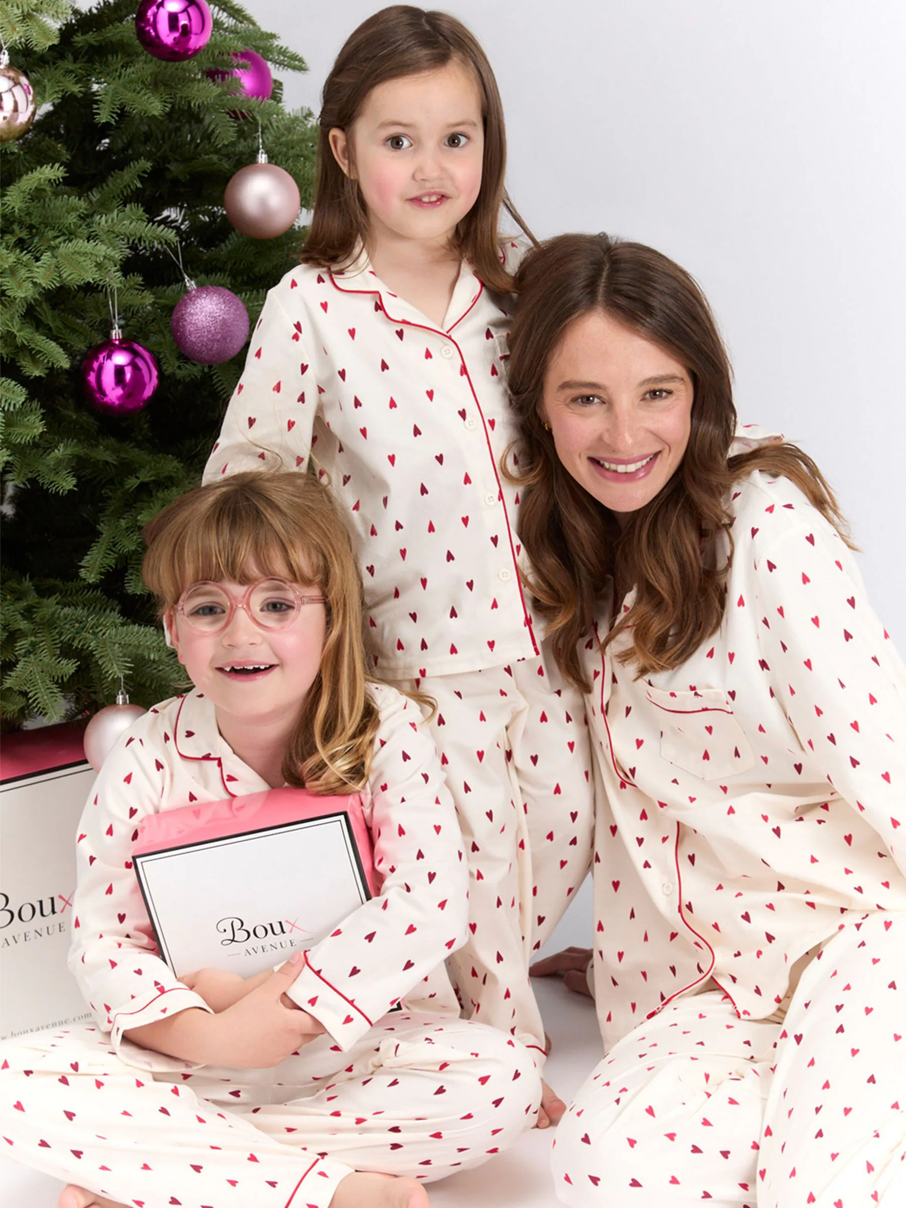 Crème - Boux Avenue Matching Stripe Christmas Pyjamas in a Bag